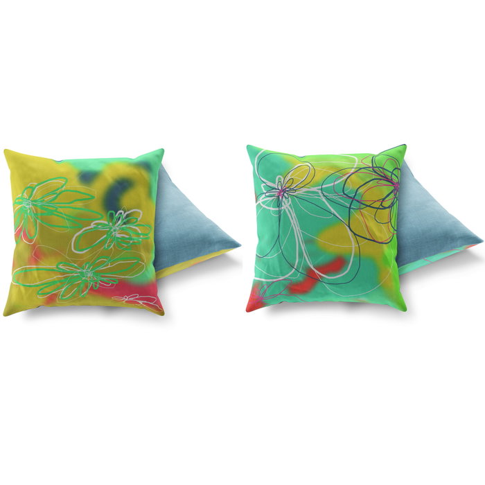 Aberto Design Juego de Cojines Multicolor de 43 x 43 cm (2 piezas) Aberto Design Juego de Cojines Multicolor de 43 x 43 cm (2 piezas)